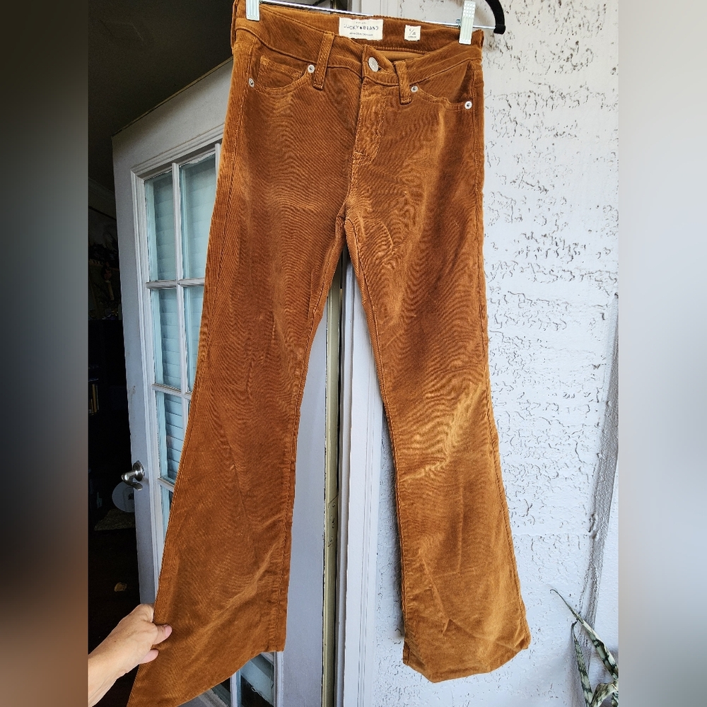 Lucky Brand Burnt Orange Corduroy Regular Straight Leg Pants Sz 25
